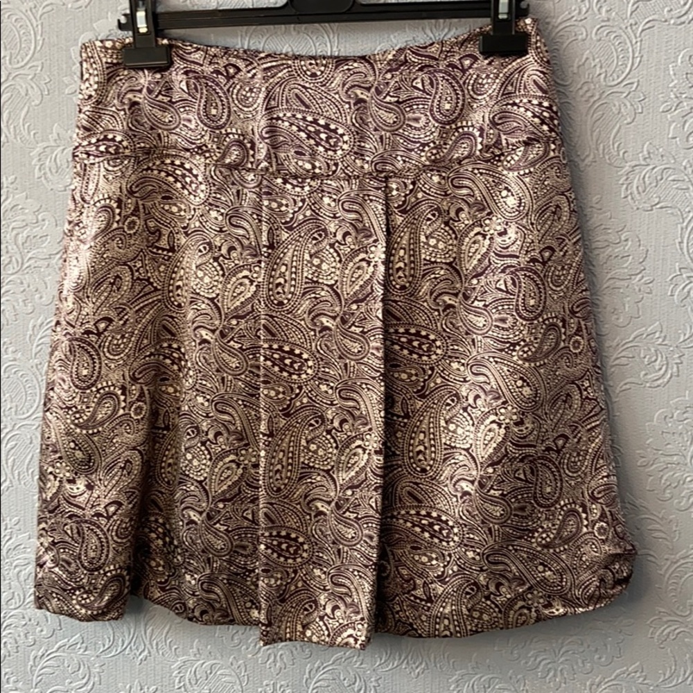 NWT Ben Sherman brown and white paisley silk skirt - Picture 3 of 5